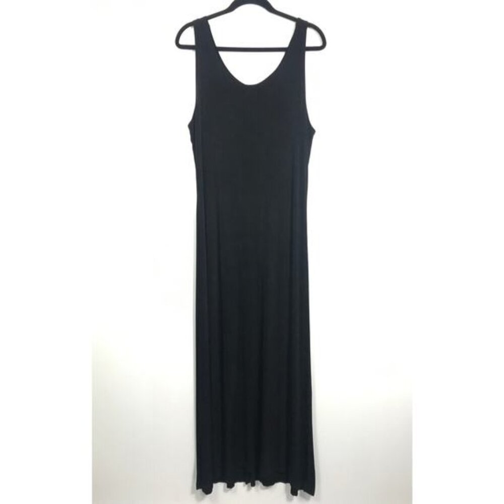 Vintage Ronni Nicole Women's Black Maxi Dress Sleeveless Slip Flowy Romantic